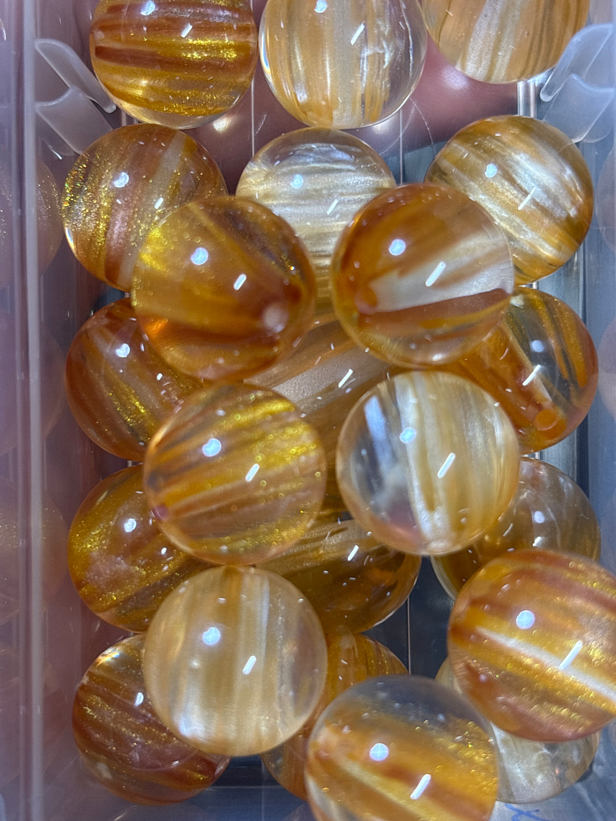 Brown marble acrylic 16 mm bead #124