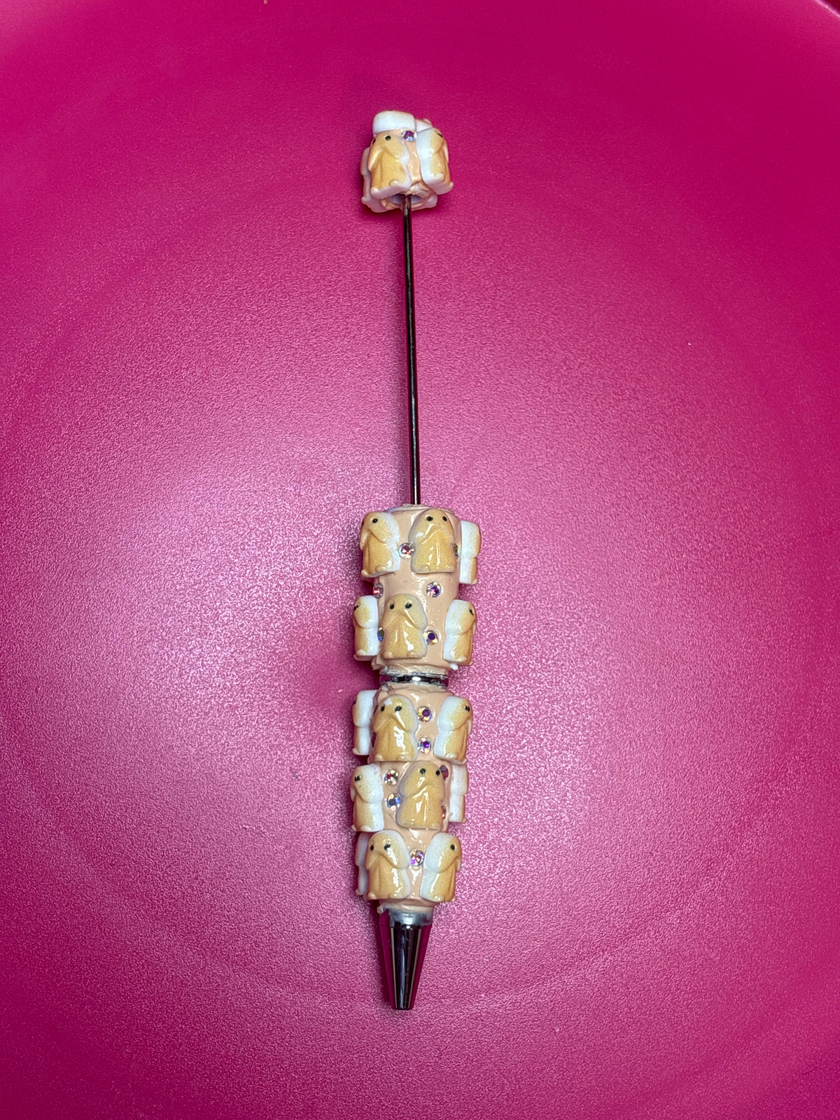 Peach Richard beadable clay pen