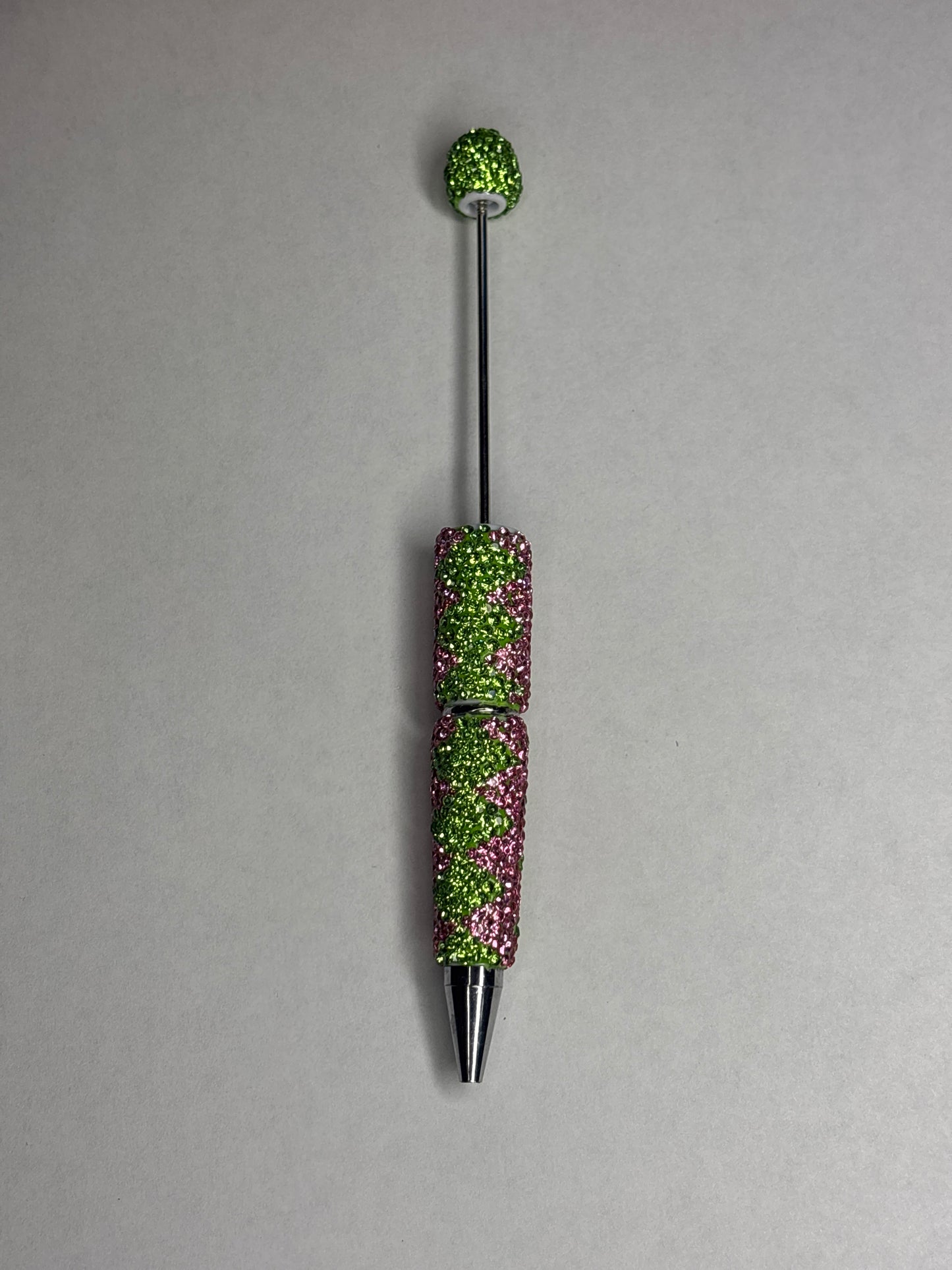 Pink&green zigzag Rhinestone #58
