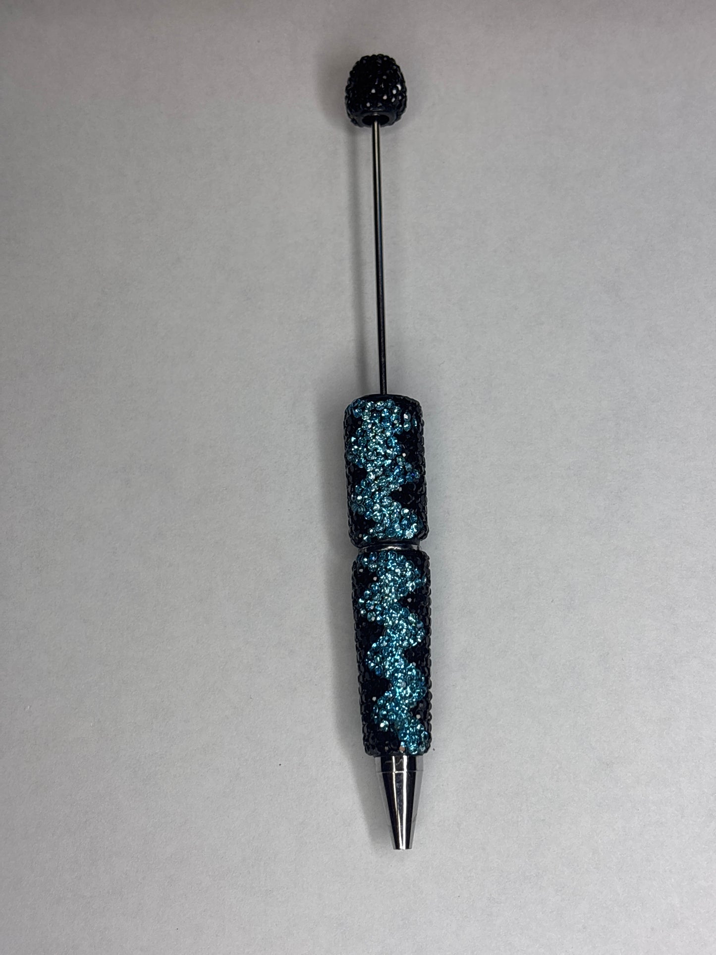 Blue & black zigzag Rhinestone #55