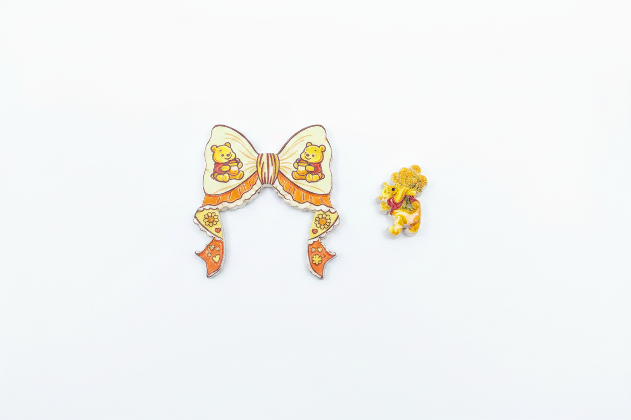 (171) pooh acrylic bow set
