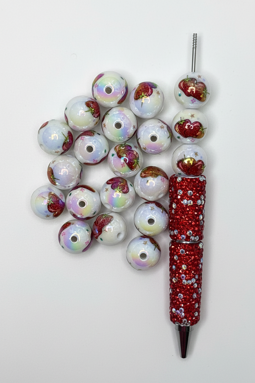 20 pcs strawberry beads bag