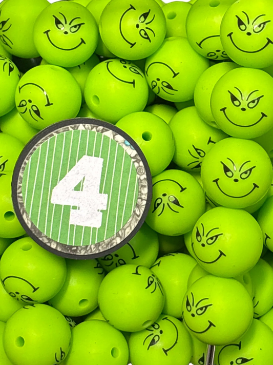 Silicone grinch bead #44