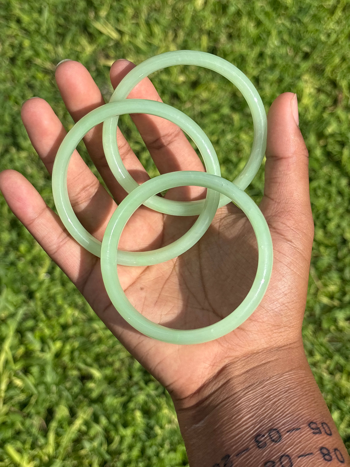 Mint green  Jade Glass Bangle