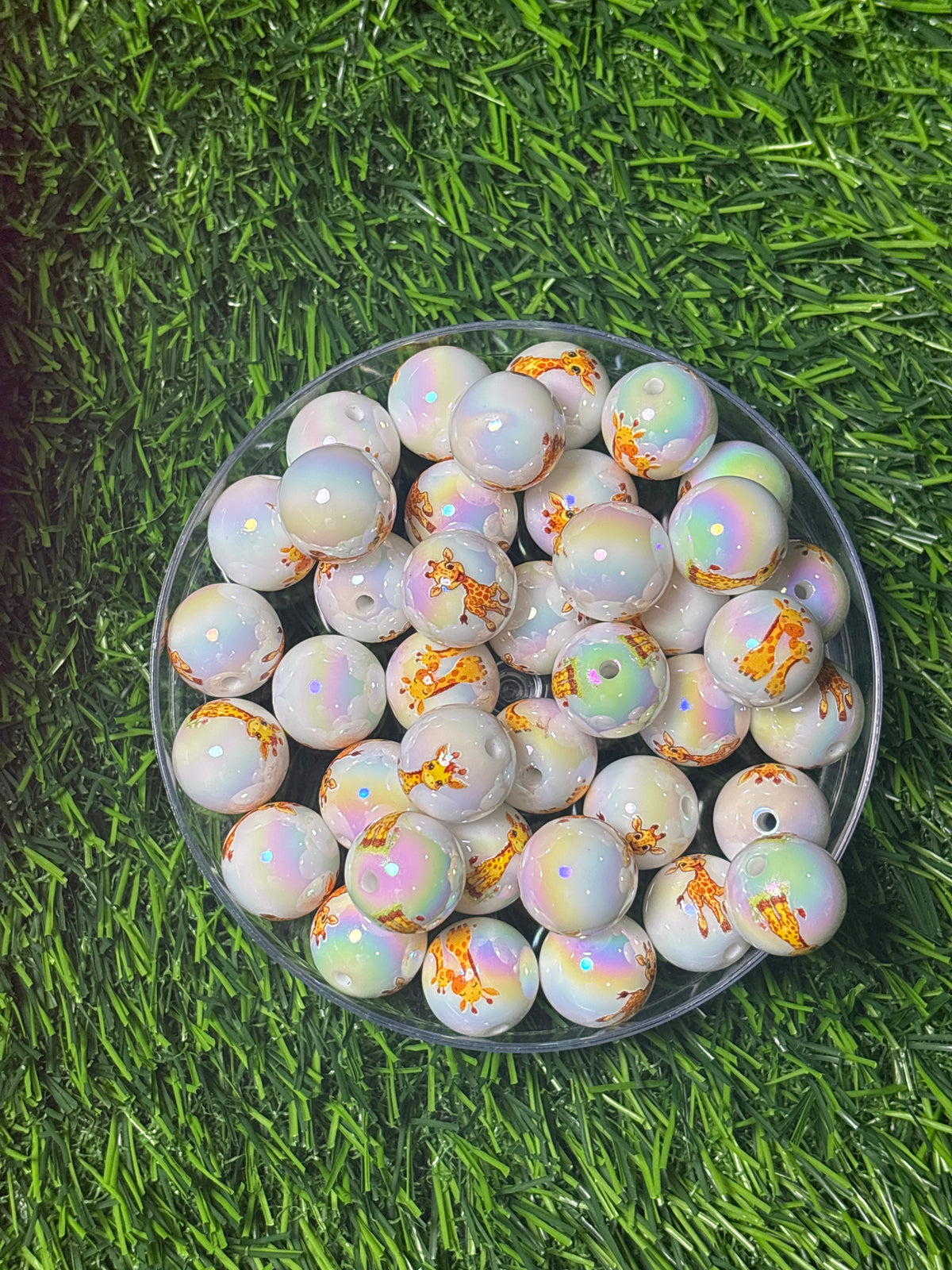 Giraffe acrylic 16 mm bead #12