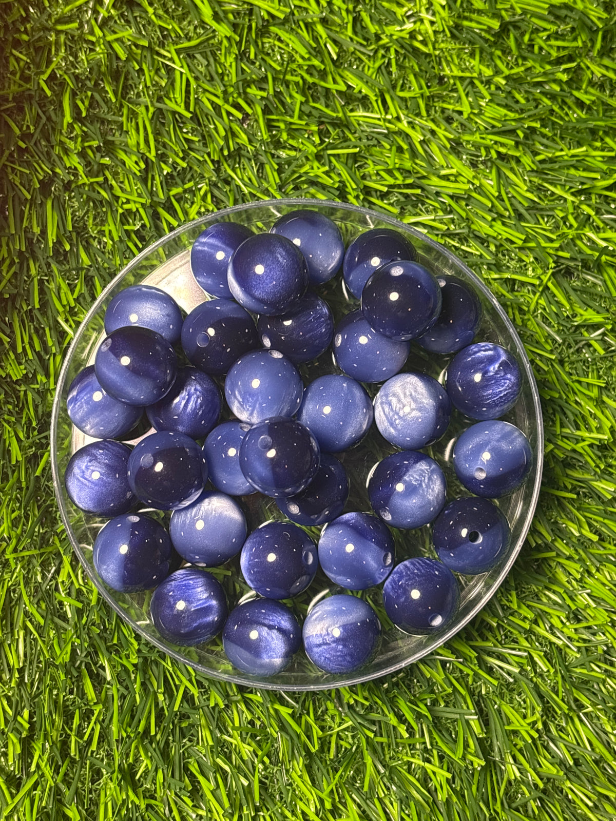 Nighttime view glitter acrylic 16 mm bead #30