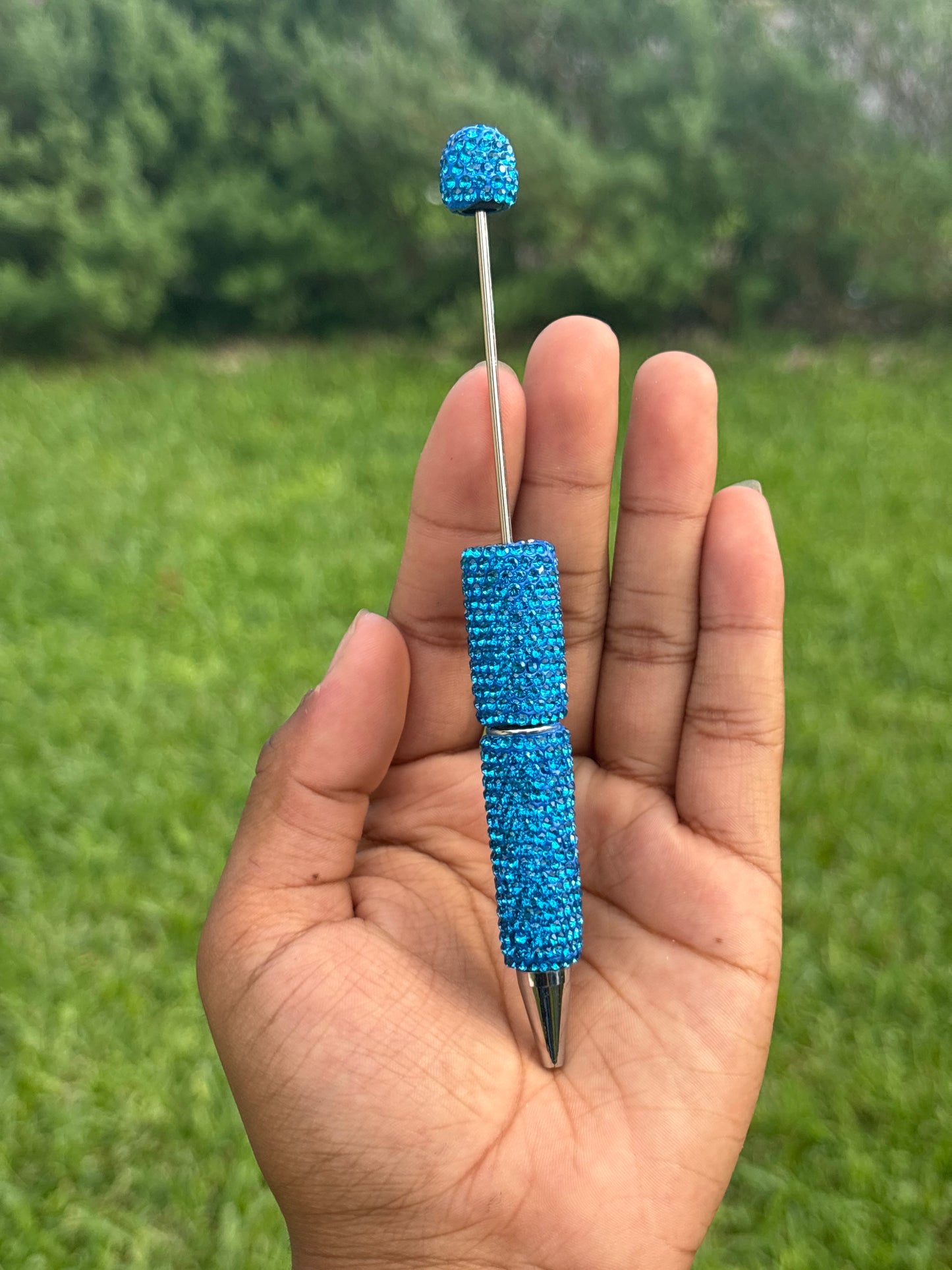 Dark Blue beadable rhinestone pen #67