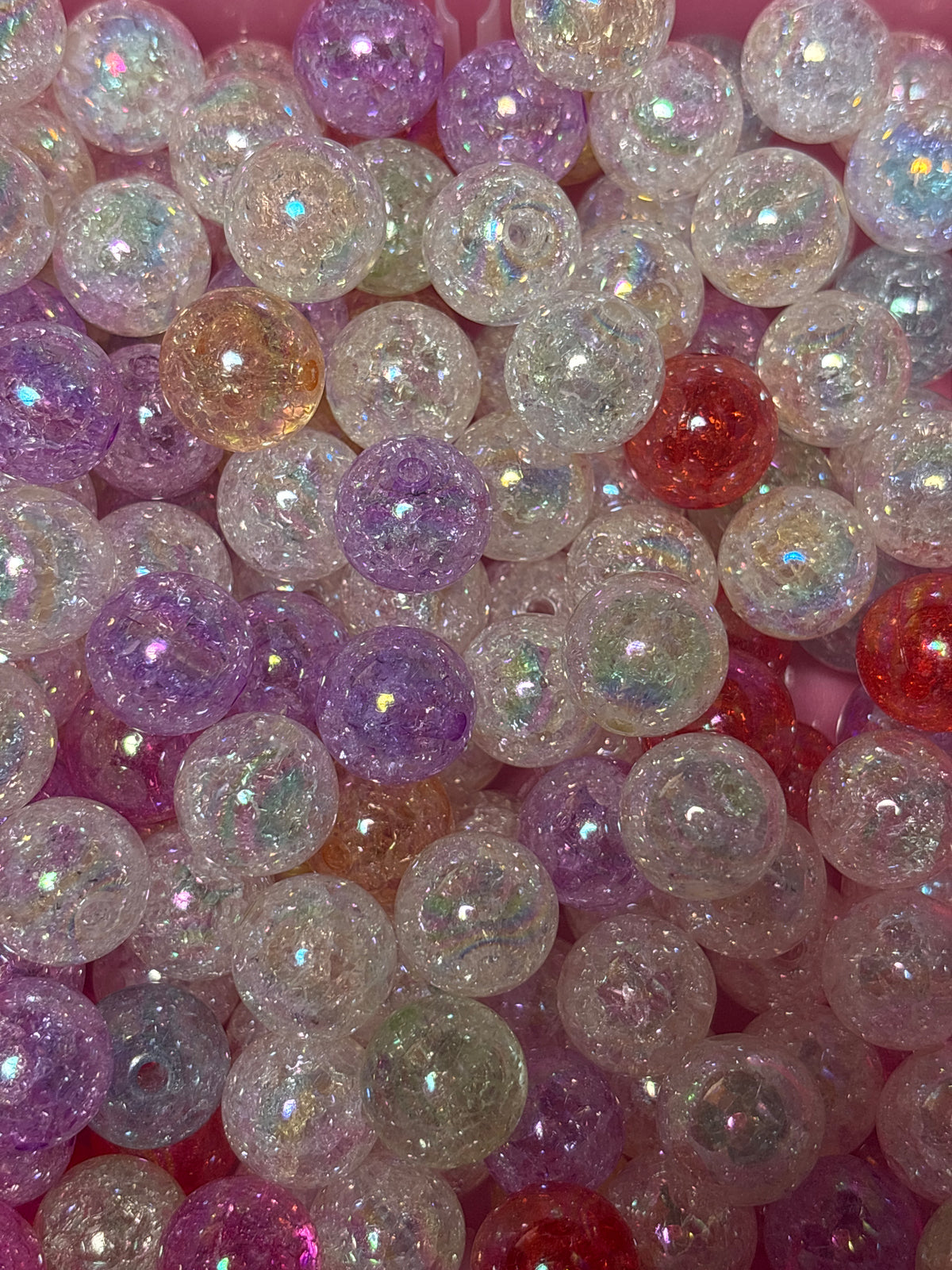 Random pick colors clear acrylic 16 mm bead #50