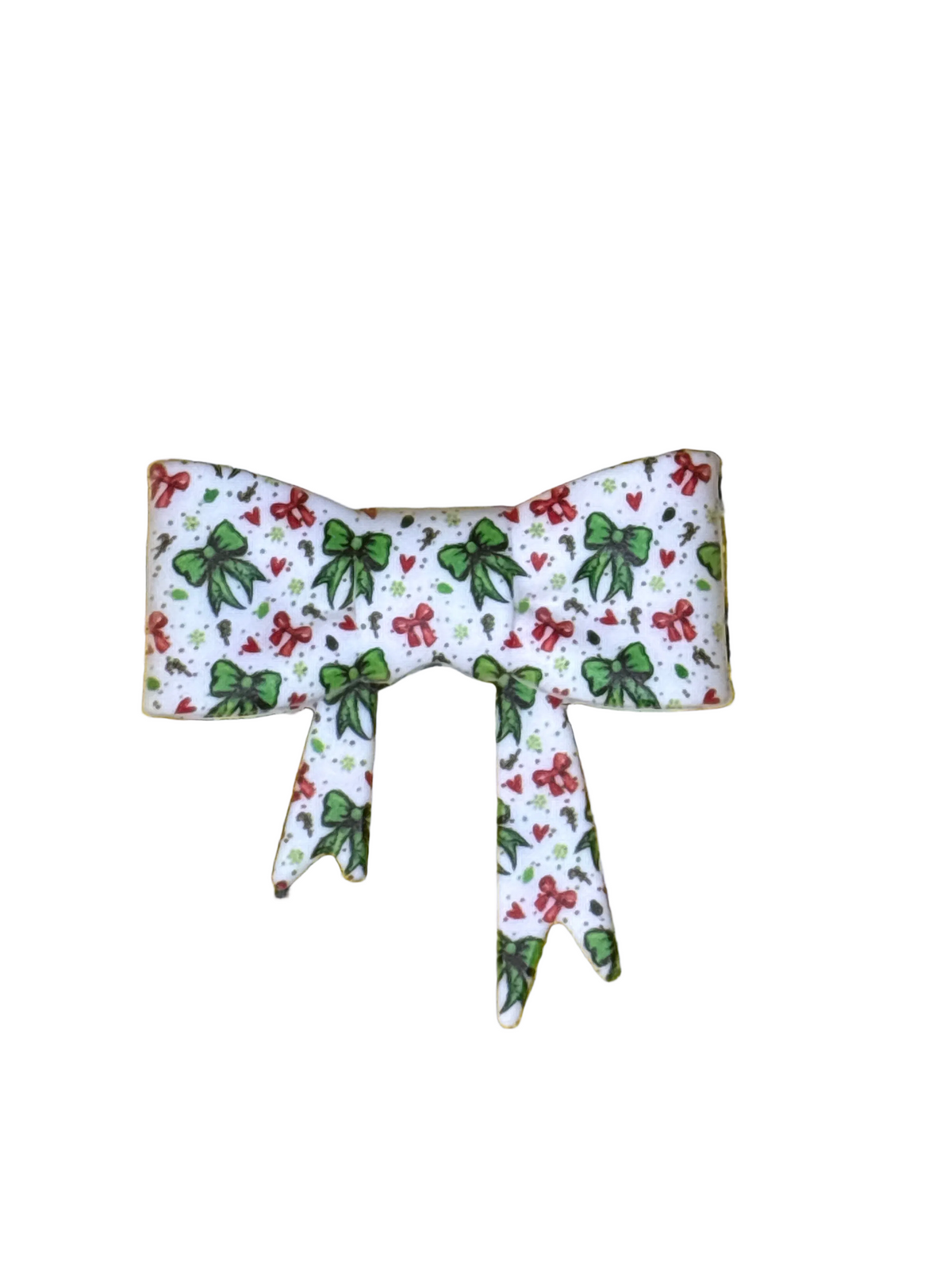 Green & red Christmas silicone bow#47