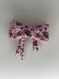 Pink football straw topper bow #103