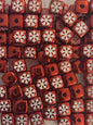 Red snowflake square acrylic bead #33