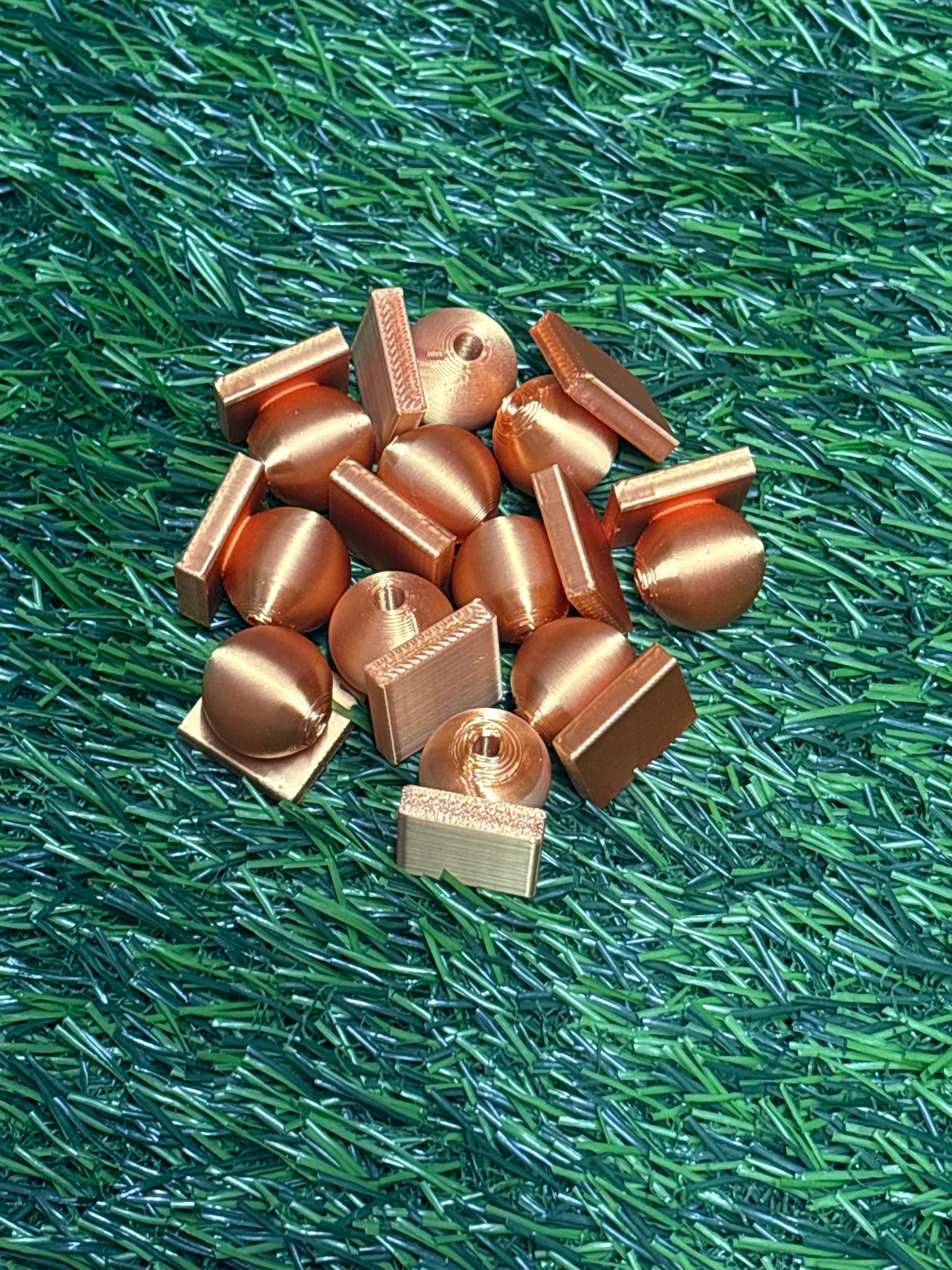 (220)3d printed Gold Bead with Flat-Back Attachment for Acrylic