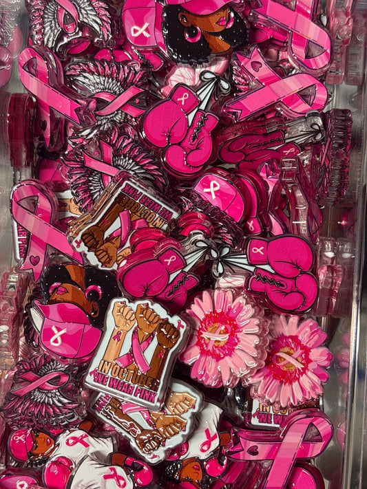 (Random pick) breast cancer awareness acrylic focal #64