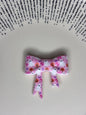 Pink ghost with pumpkins straw topper bow #81