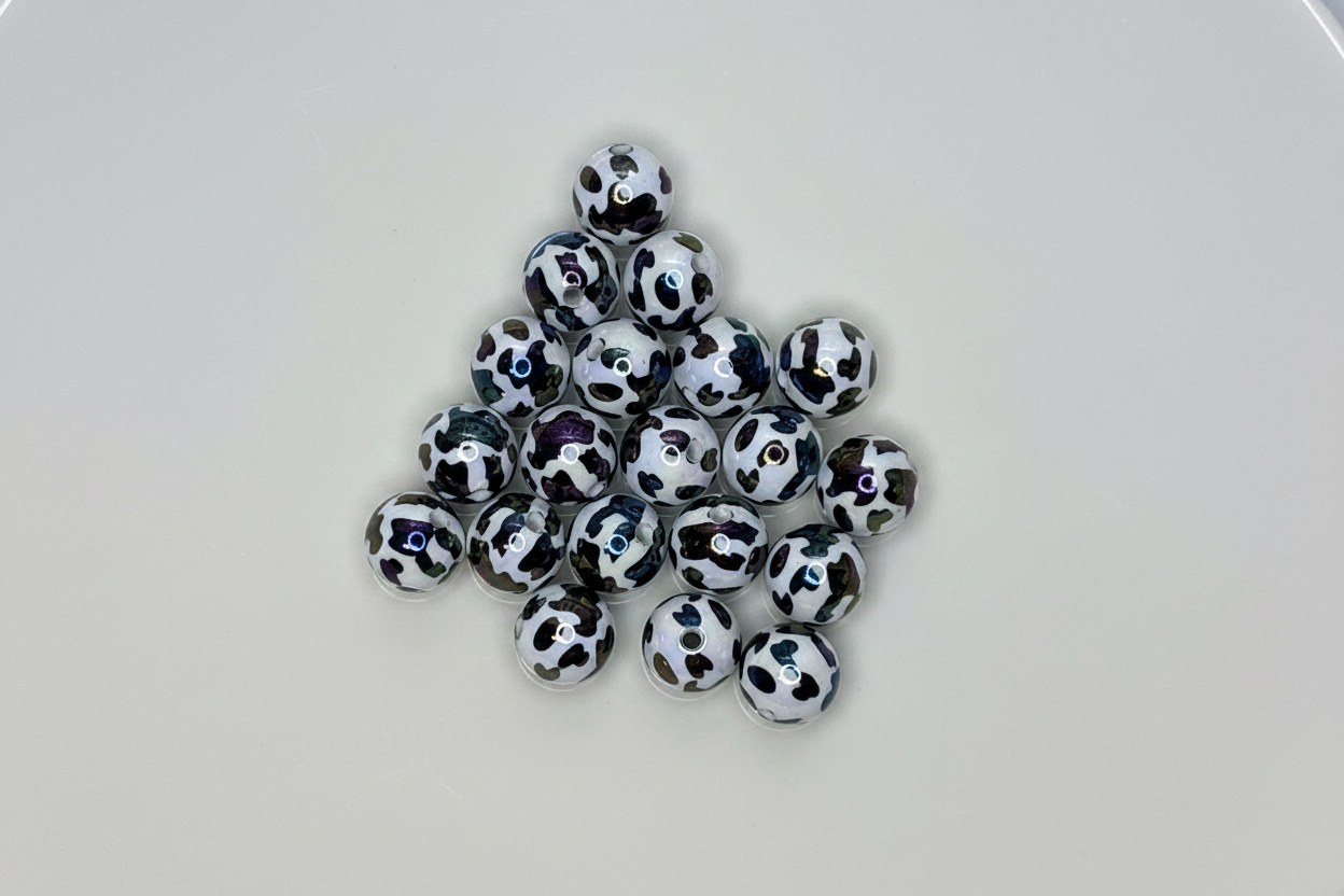 20pcs acrylic cow print bead bag