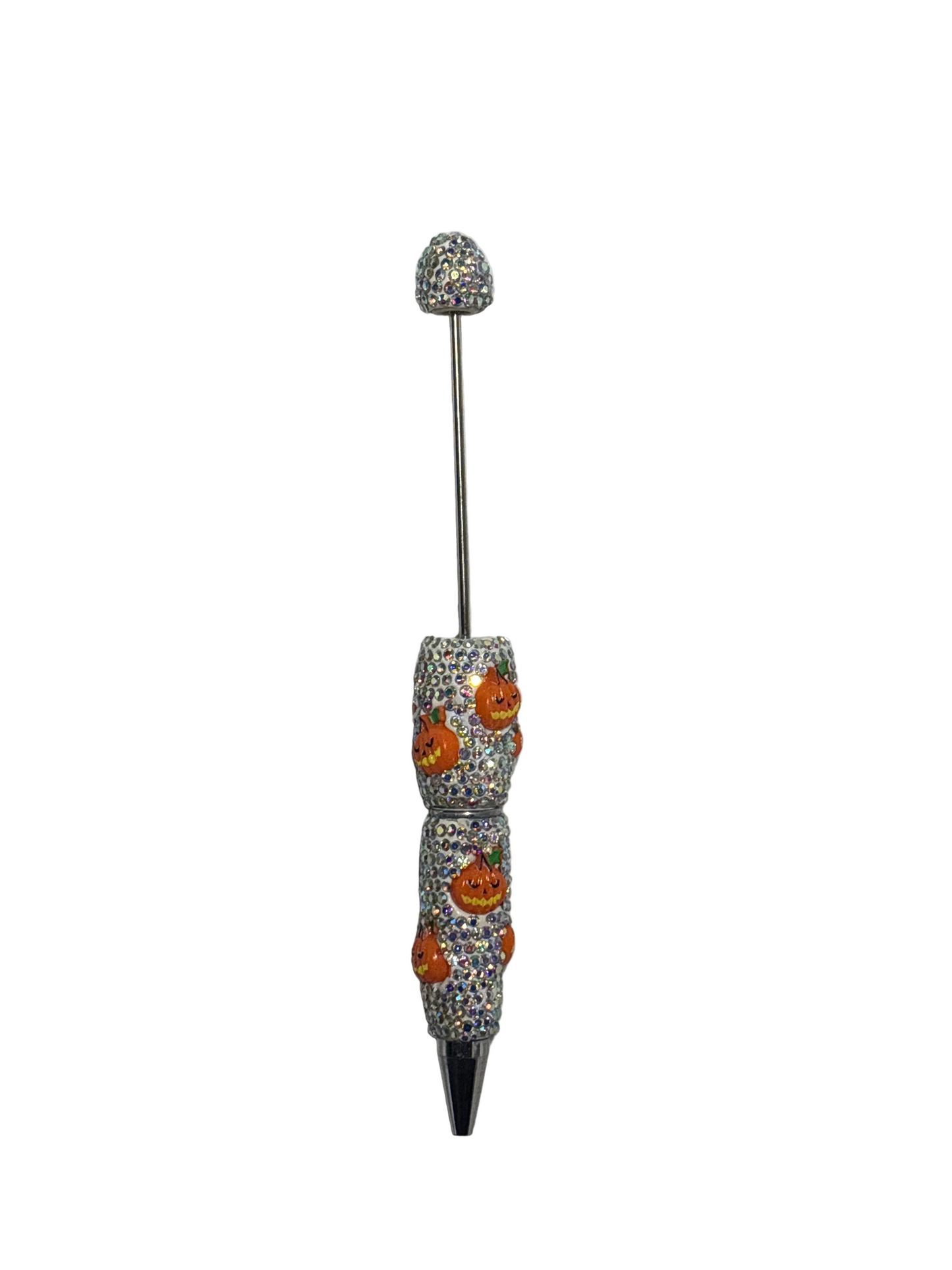 Pumpkin beadable rhinestone pen #49