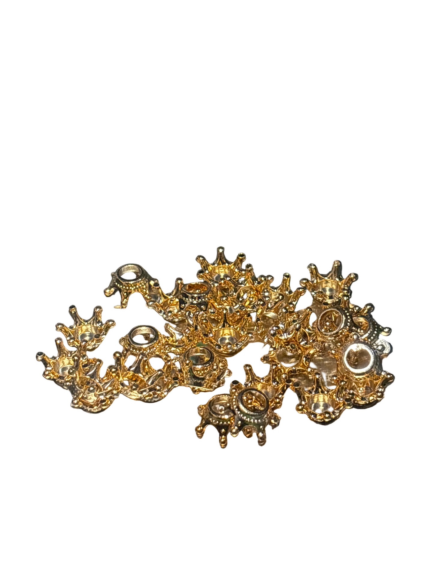 30 pcs gold plastic crowns