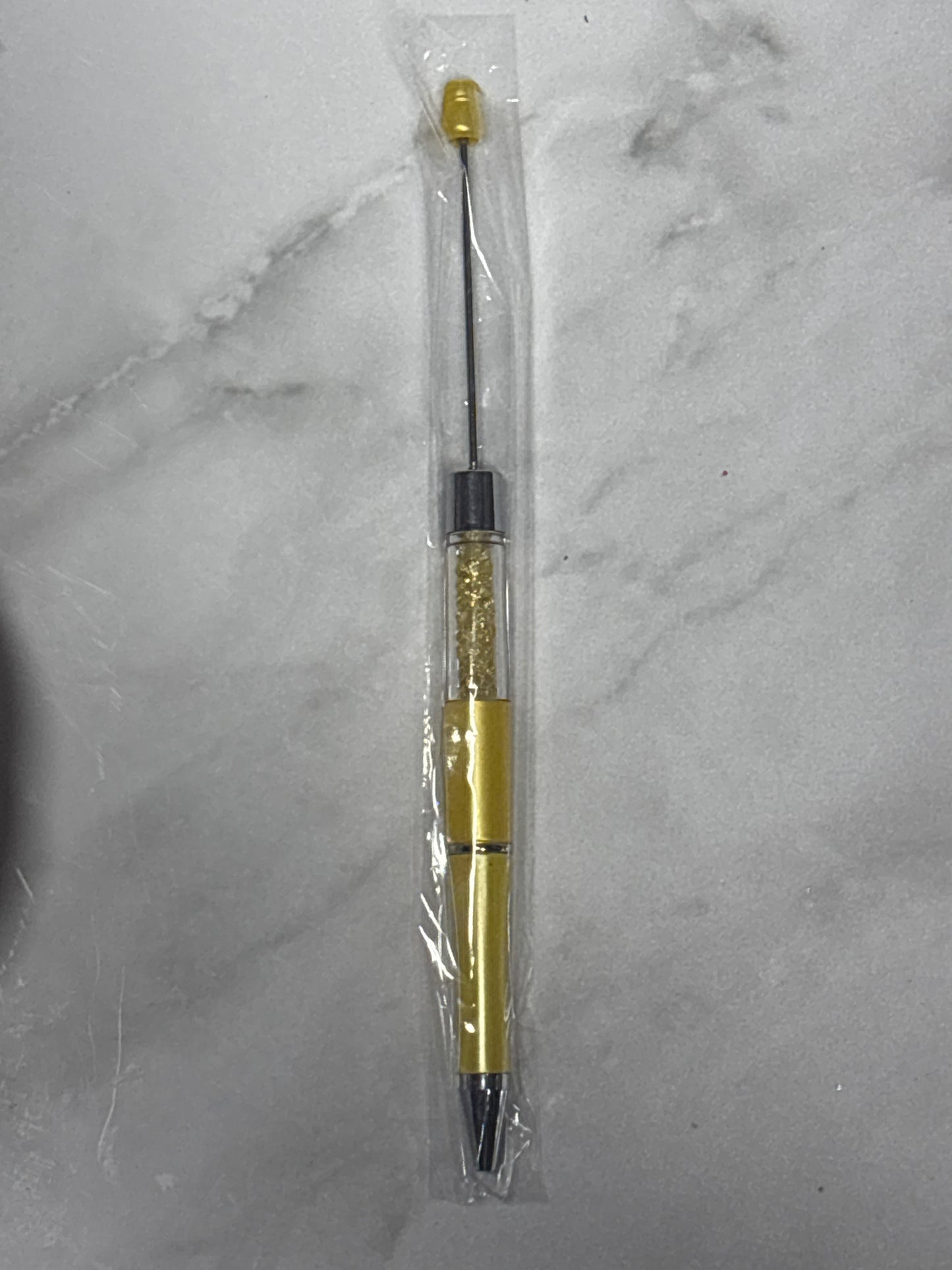 Gold filled beadable  snow globe pen
