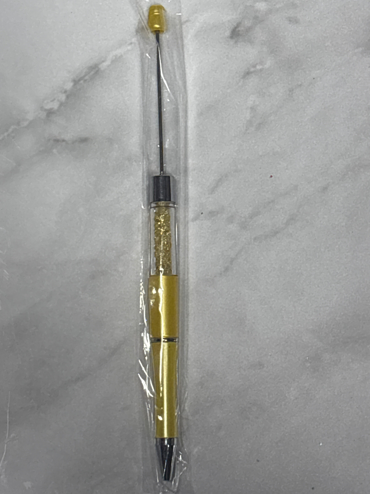 Gold filled beadable  snow globe pen