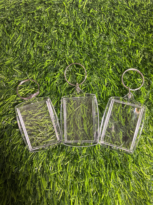 Clear 3pcs photo keychain