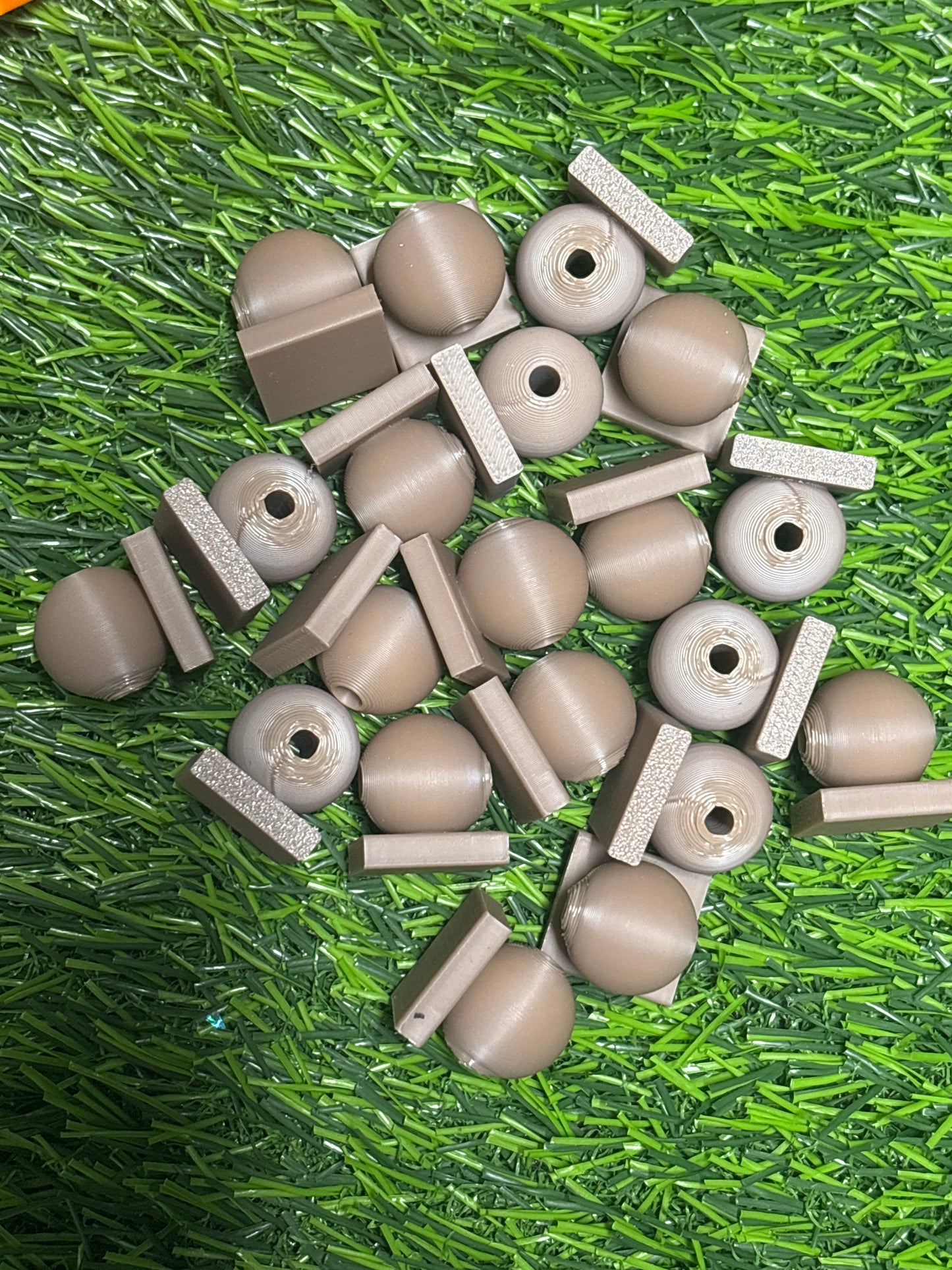 (216)3d printed Dark brown  Bead with Flat-Back Attachment for Acrylic
