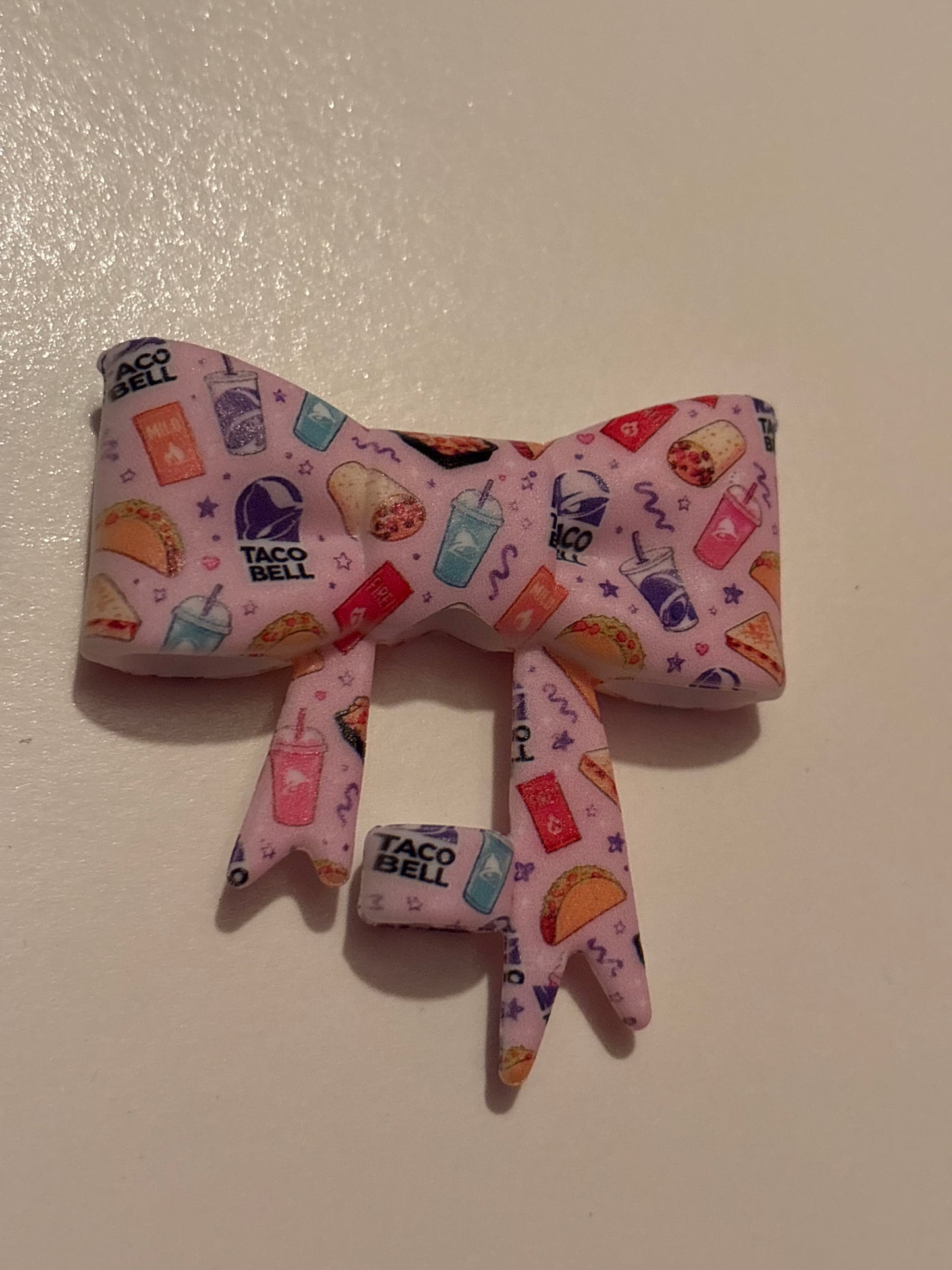 Colorful Taco Bell silicone bow straw topper