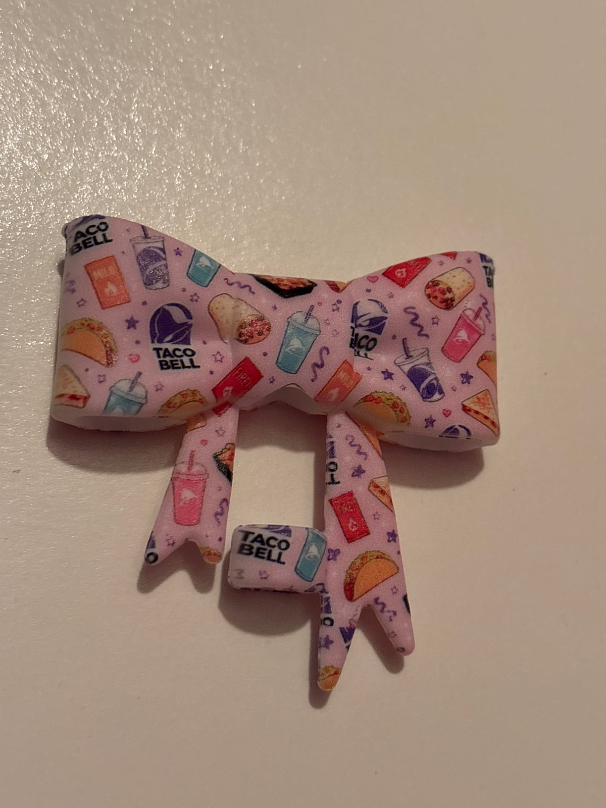 Colorful Taco Bell silicone bow straw topper#50