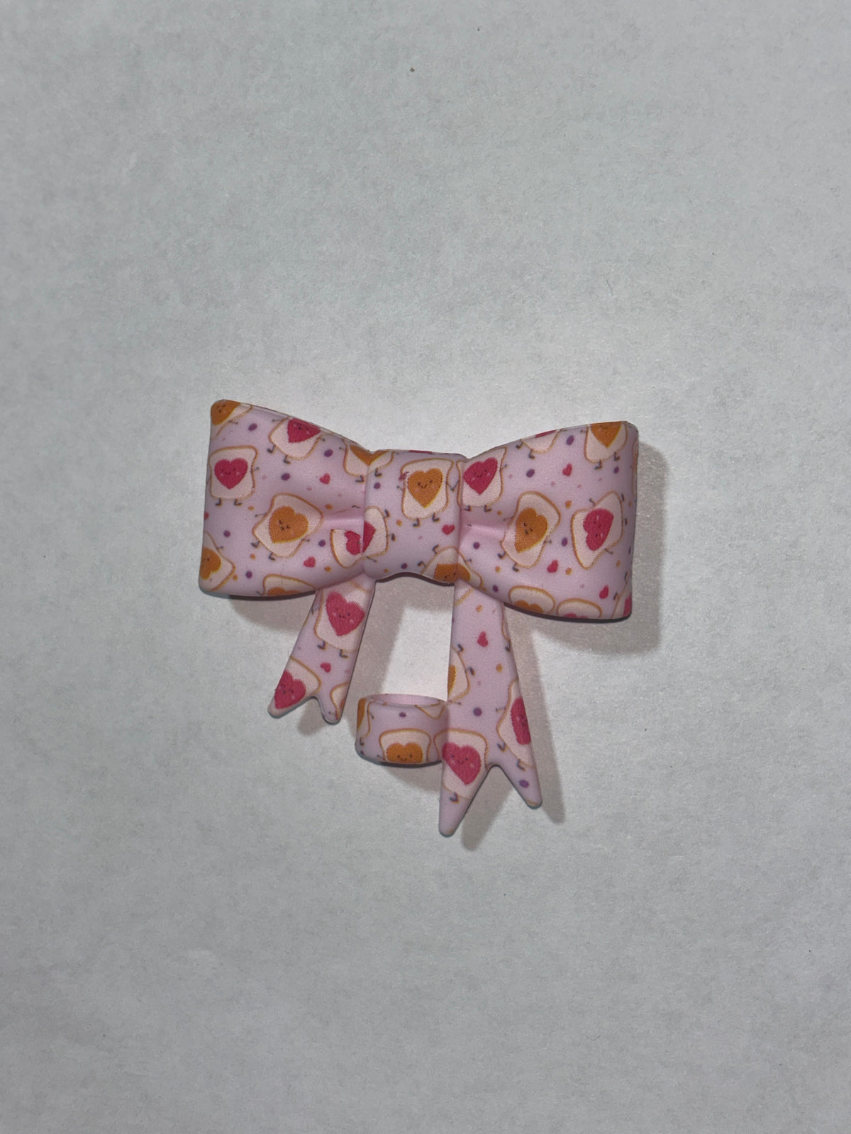 Pink peanut butter and jelly straw topper bow #114