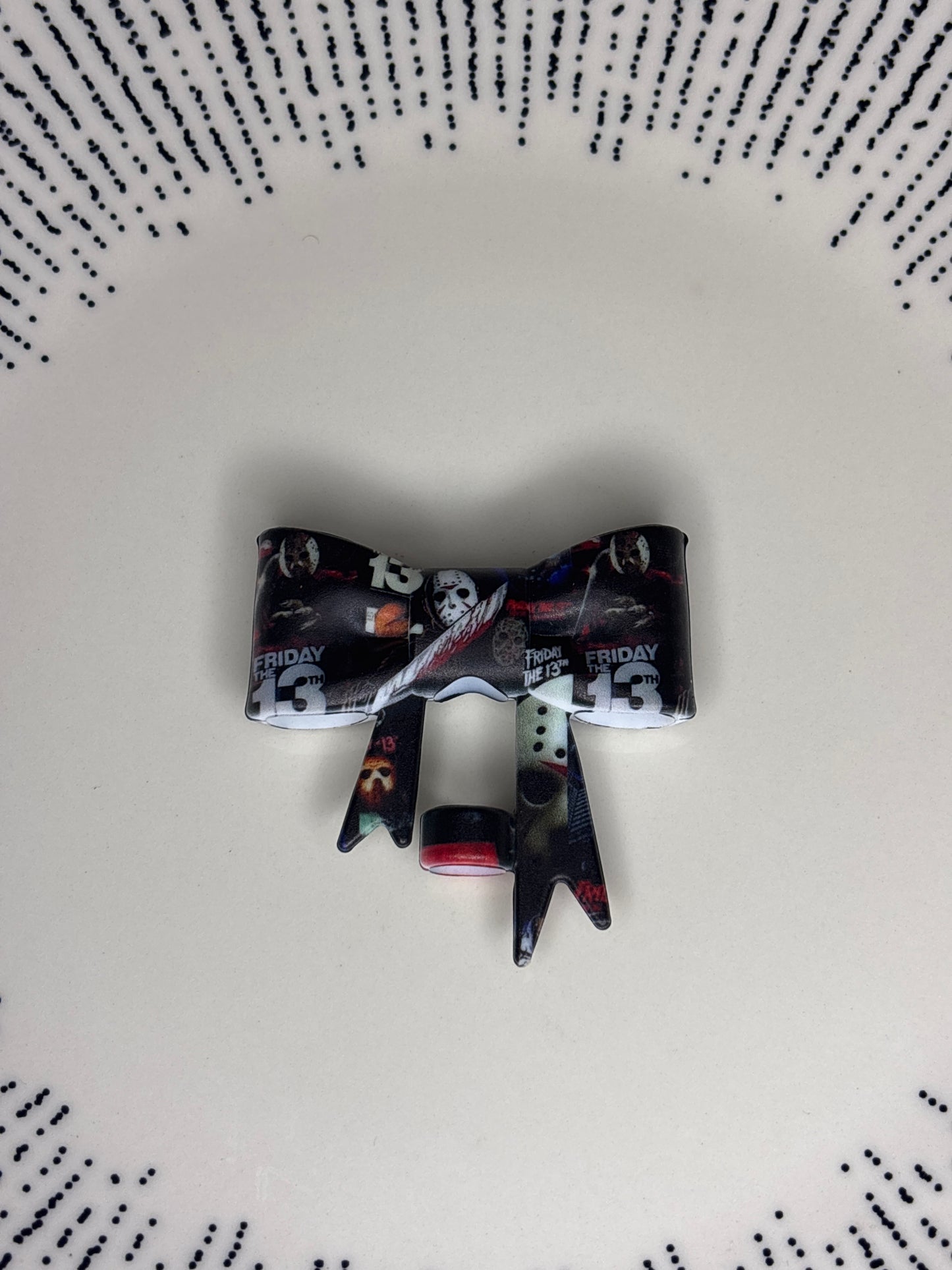 Black Jason Friday the 13th straw topper bow #83