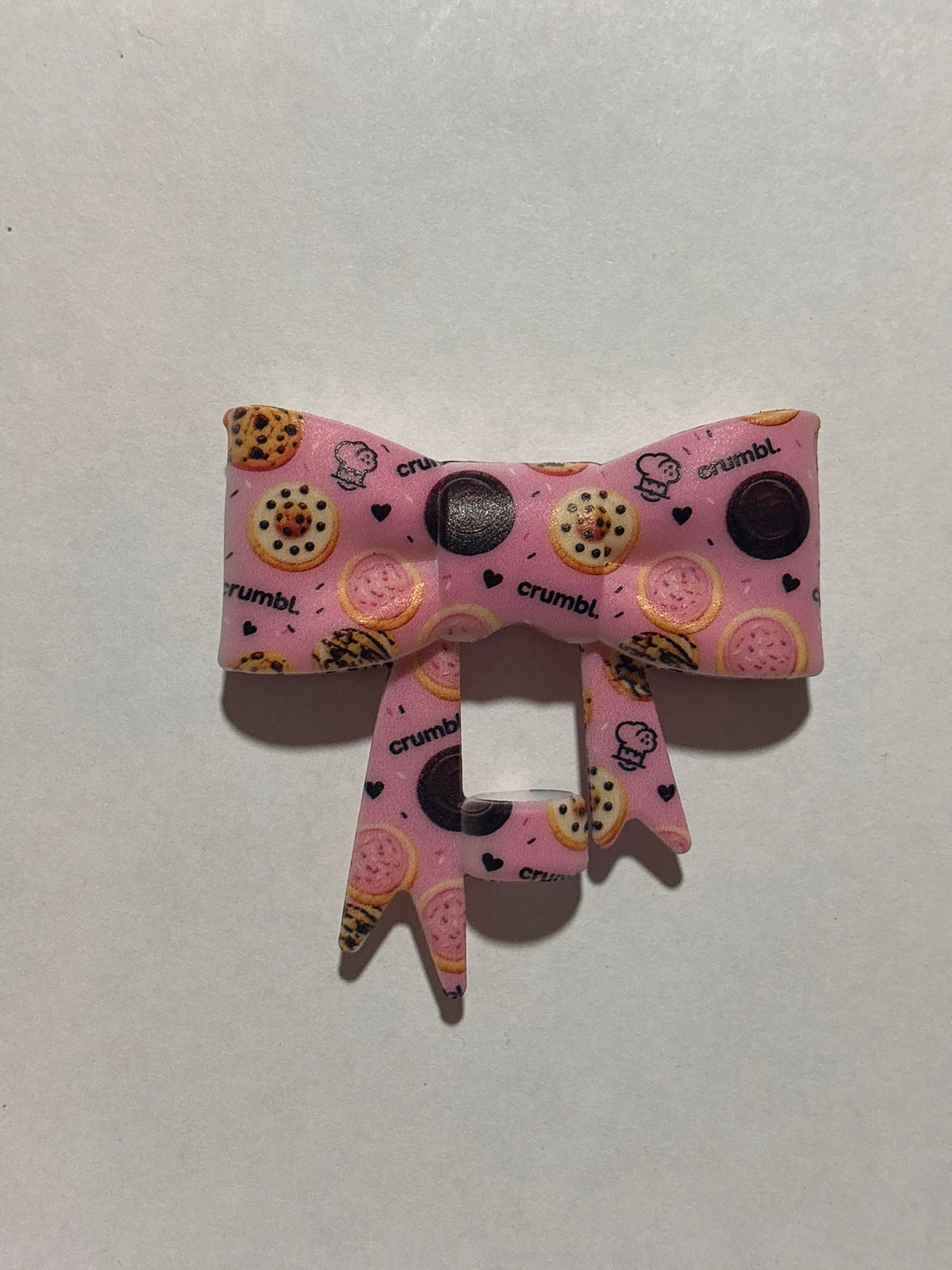 Crumbl checkered staw topper bow #13
