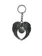A piece of my heart lives in heaven metal sliver angel wings keychain