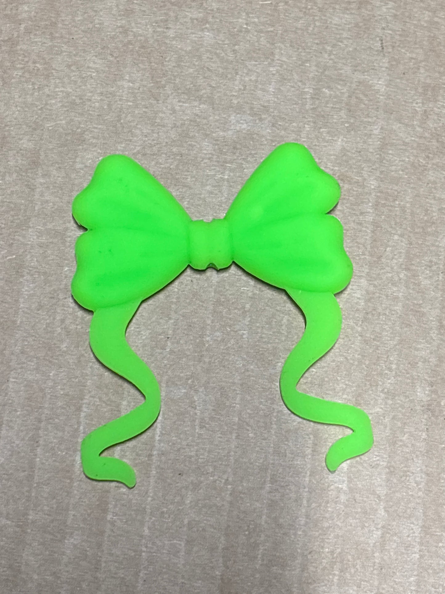 Neon Green  silicone flat bow