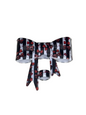 Black & Red skull cherry silicone straw topper bow (M)