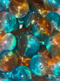 Orange& blue acrylic bead #21
