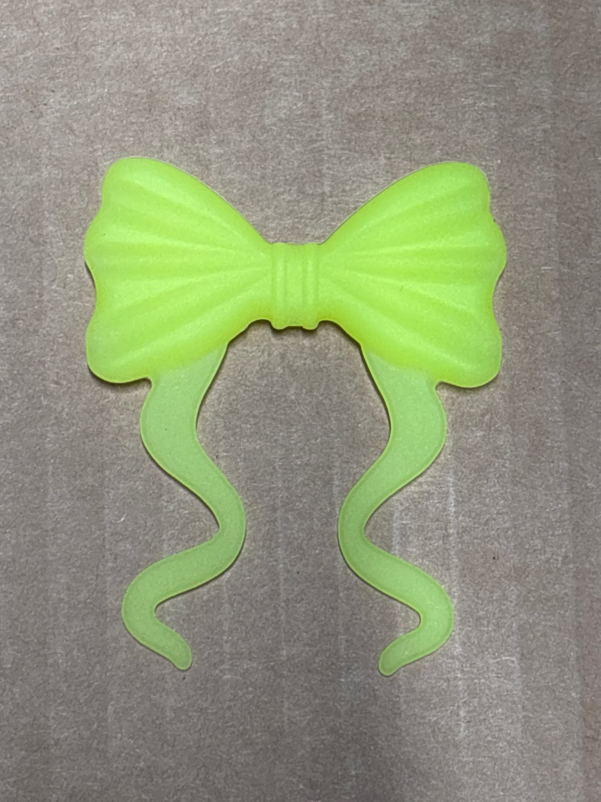 Neon yellow silicone flat bow