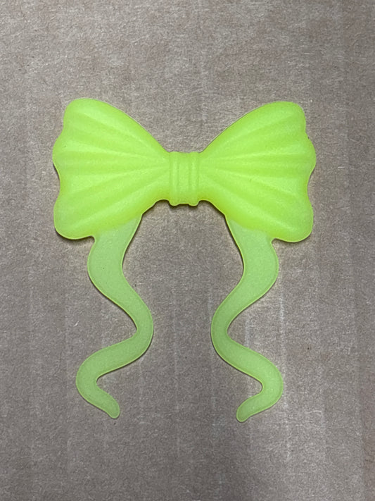 Neon yellow silicone flat bow