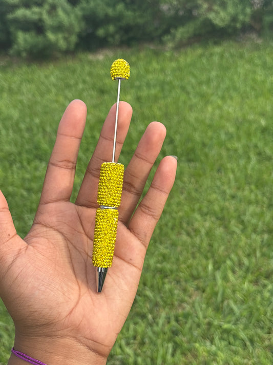 Yellow beadable rhinestone pen #61