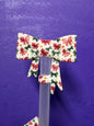 cristmas green & red bow  straw topper bow #3