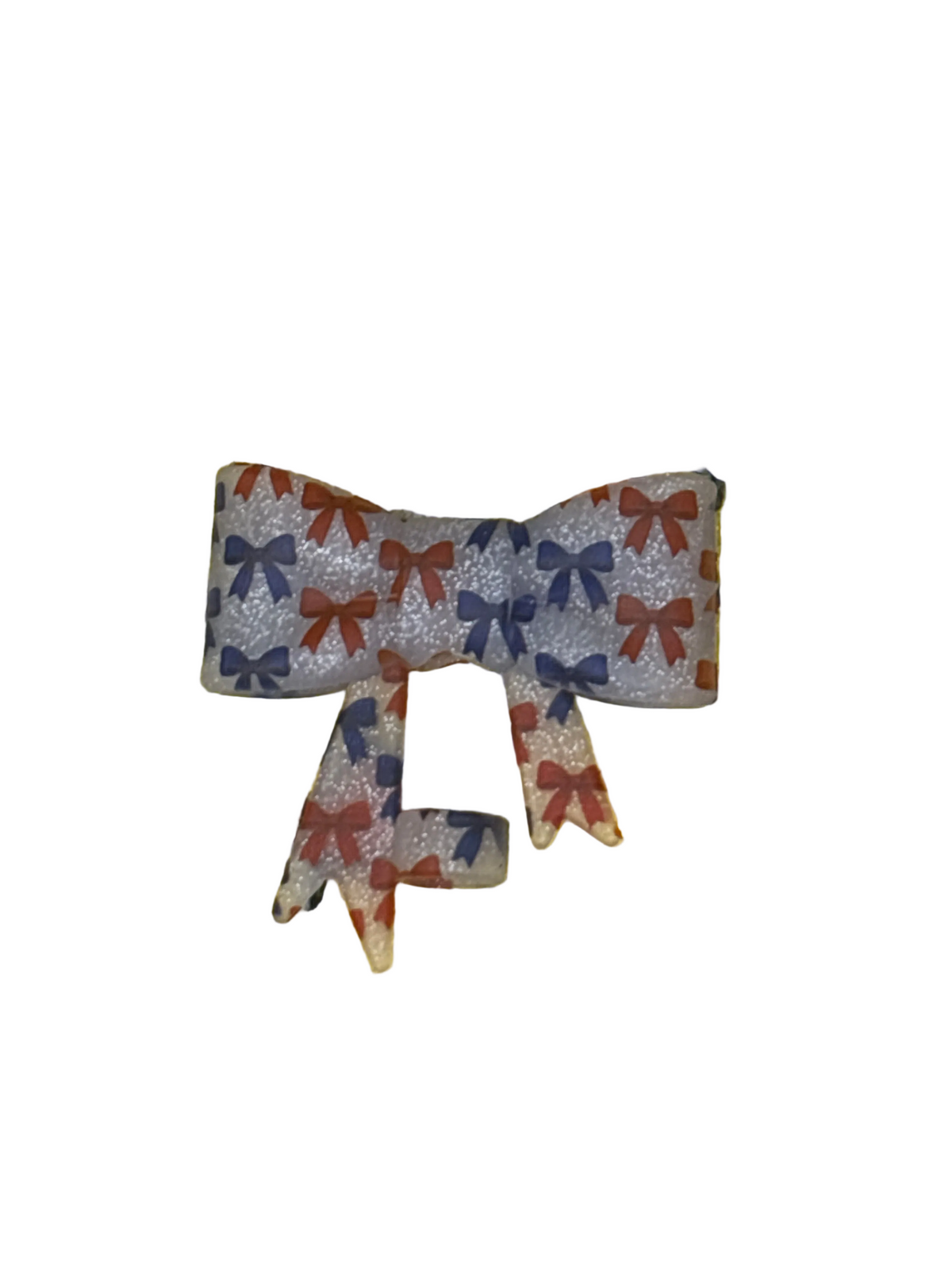 Red & blue silicone straw topper bow #25
