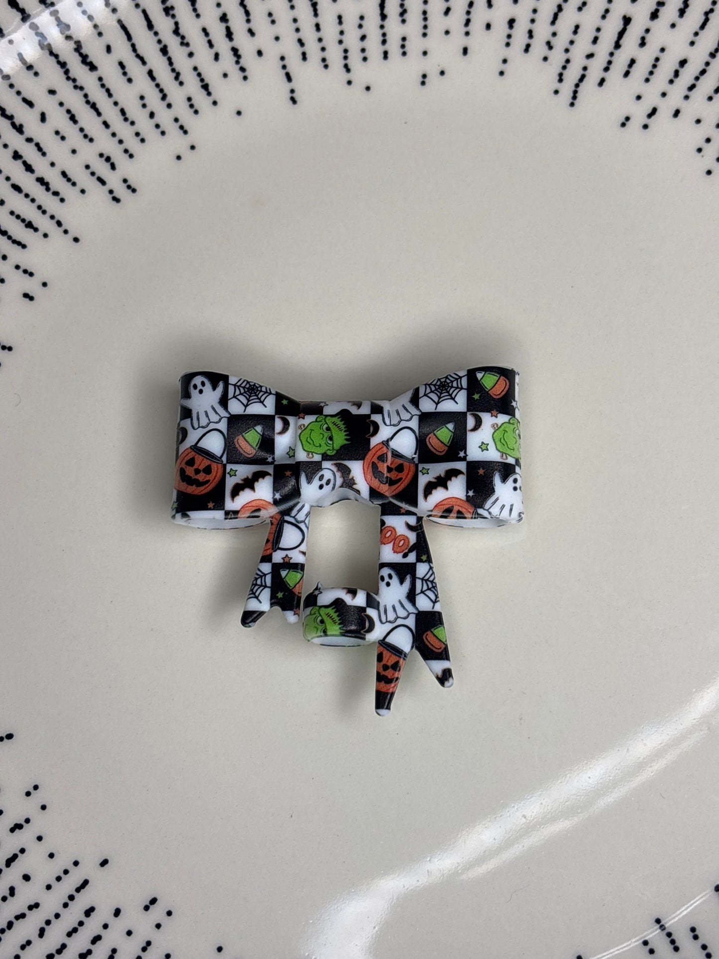Halloween straw topper bow #78