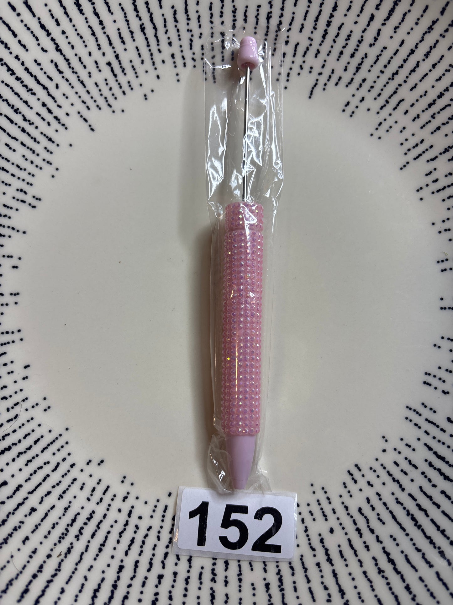 (152) Light pink rhinestone beadable pen