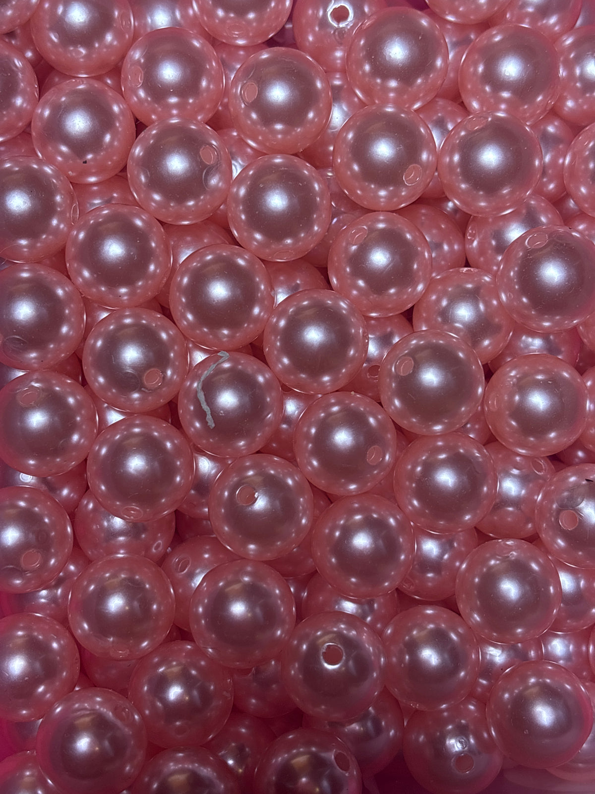 Pinky glossy acrylic 16 mm bead #51)