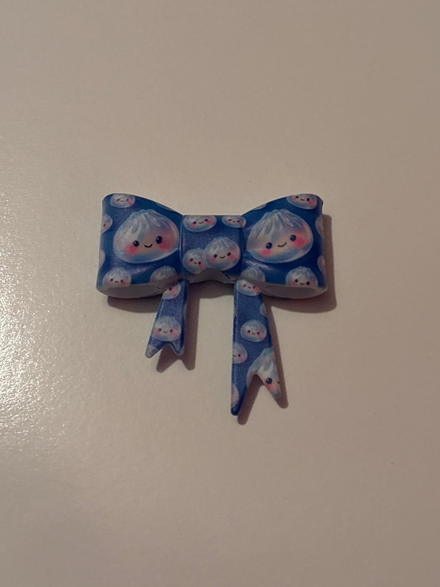Blue dumpling silicone bow