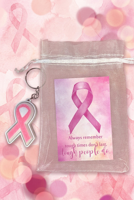 3d printed pink ribbon keychain clicker