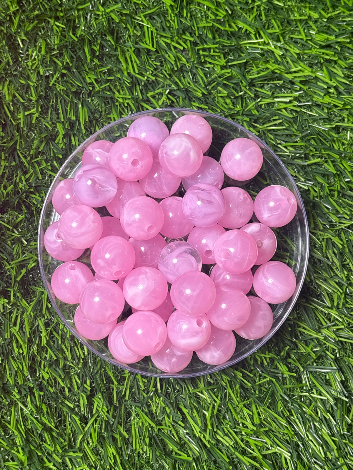 Bubble gum pink acrylic 16 mm bead #15