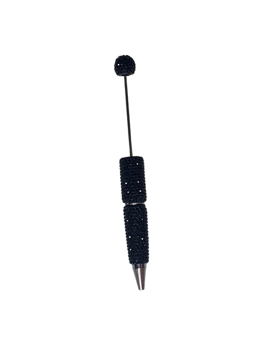 Black rhinestone beadable pen