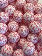 Breast cancer ribbon silicone bead  #110