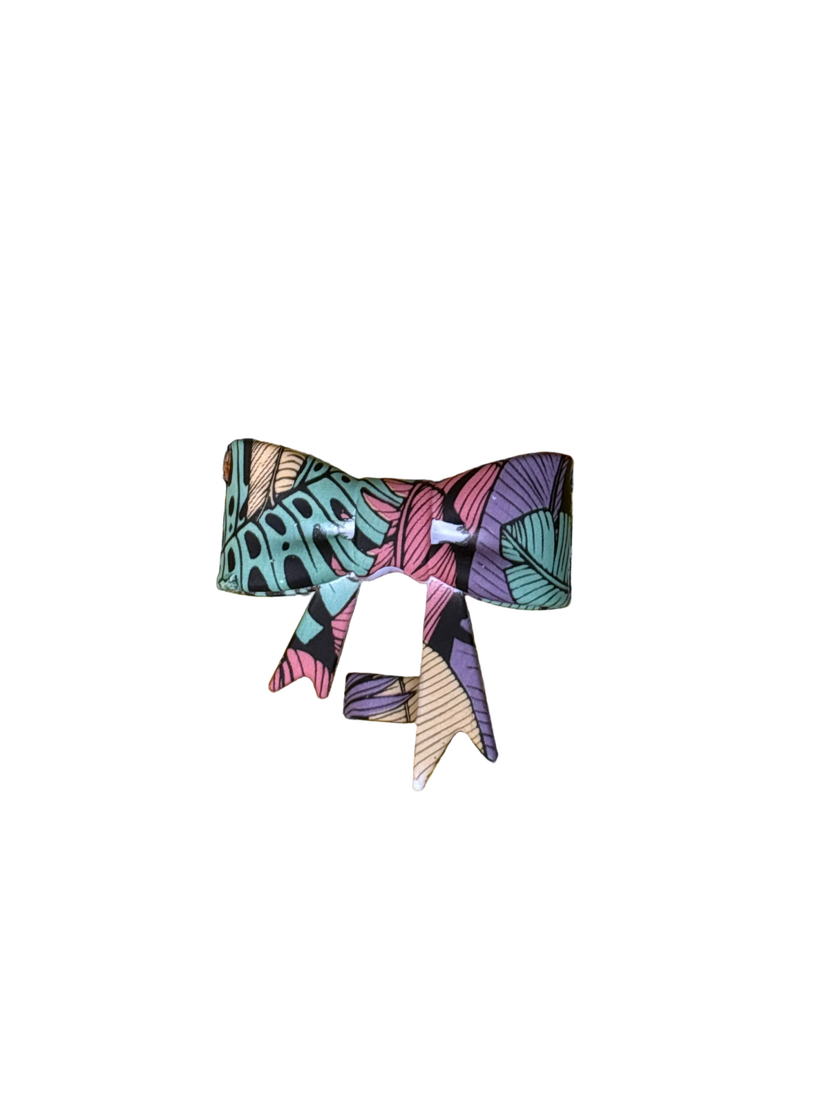 Tropical paradise straw topper bow (D)