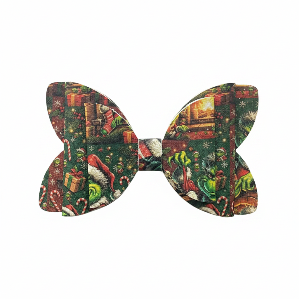 Grinch cloth material fancy bow