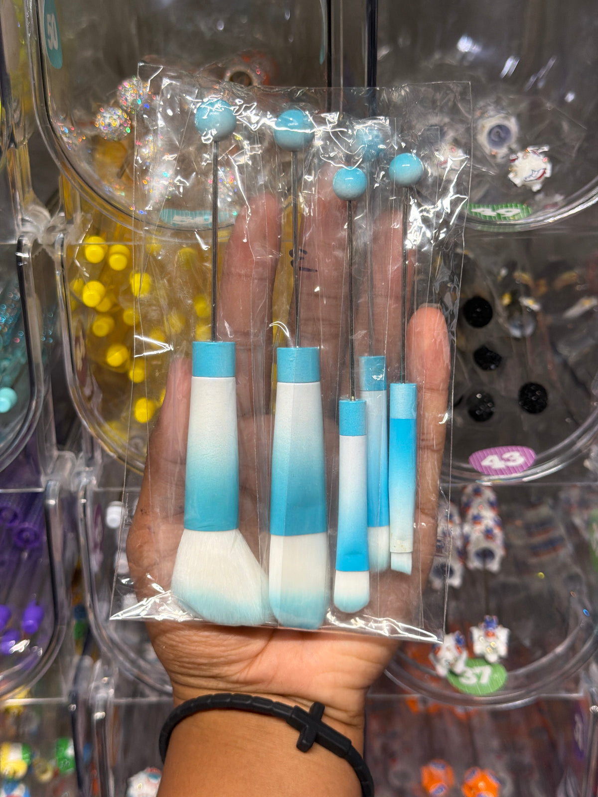 Blue makeup brush set #3
